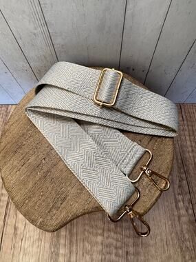 Woven Pattern Light Blue Tan Purse Strap Crossbody Bag Strap NEW! Boho Bag Strap